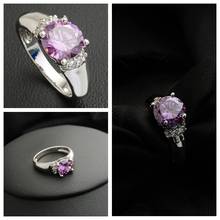 Yunkingdom, сверкающее фиолетовое кольцо с камнем, кристалл, свадебные кольца для женщин, модные ювелирные изделия для невесты 2024 - купить недорого