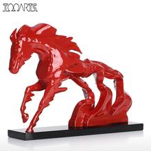 Tooarts Tomfeel caballo corriendo Escultura Moderna de pequeño tamaño escultura de resina forma de caballo decoración del hogar Accesorios miniaturas 2024 - compra barato