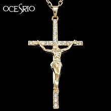 Hip Hop Jewelry Big Gold Chain for Men  long jesus cross necklace hippie style mens pendant necklace jewlery nke-h91 2024 - купить недорого