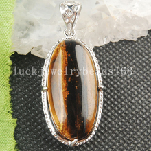Free Shipping Women Fashion Jewelry New TIger's Eye Crystal Oval Pendant Bead  C3569 2024 - buy cheap