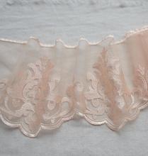 2 Meters Light Skin Pink Embroidered Motif Lace Nigeria Venice Fabric Lace Trim Tulle Lace 16cm 2024 - buy cheap