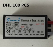 DHL 100pcs/lot hot sale Power 50w Electronic Transformer AC 220V - 12V LED Halogen Light Bulb Lamp Power Supply Driver 2024 - buy cheap