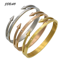 JSBAO Hot Sale Conical Arrow Imitation Crystal Bracelets & Bangles "Eternal love" Nail Cuff Bracelet For Women Jewelry 2024 - buy cheap