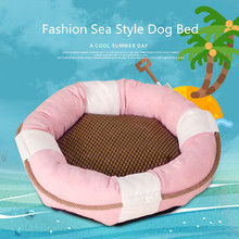 Съемный круглый коврик для домашних животных, всесезонный коврик в стиле морского якоря, кровать для собак, кошек, щенков, котят, диванная теплая подушка для чихуахуа 2024 - купить недорого