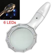 4X 75mm 6 LED Lights Handheld  Zooming Wide Illumination Pocket Magnifier for Repairing and Inspection 2024 - buy cheap