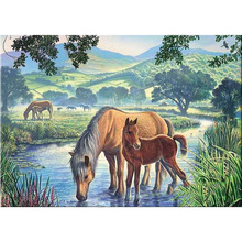 Handcraft Diamond Painting cross stitch Square Diamond Embroidery DIY Diamond Mosaic Kits Needlework horse drink water  WZ 2024 - buy cheap