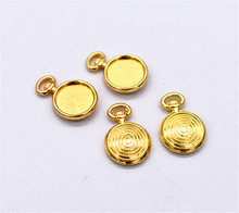 Colgante de cabujón redondo de aleación de Zinc chapado en oro, accesorio de joyería, 10 piezas, 17x11mm (ajuste de 9mm de diámetro) 2024 - compra barato
