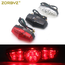 Zorbyz mtorcycle luz da cauda led claro/fumaça/lente vermelha freio parar lâmpada para kawasaki yamaha honda 2024 - compre barato