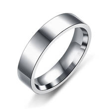 Trendy Stainless Steel Black Rings for Women Wedding Rings Men Jewelry Width 6mm 2024 - buy cheap