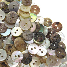50pcs 3/8" Natural Shell Buttons Mother of Pearl Round Buttons 2 Hole For Crafts Sewing Accessories 10mm 2024 - buy cheap