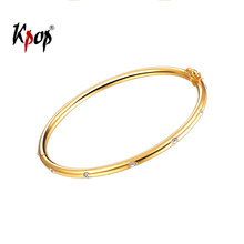 Kpop Cuff Bracelet Vintage Round Bangles Fashion yellow Gold/Silver Color High Quality Jewelry For Women Brand H746 2024 - buy cheap