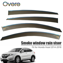 Overe 4Pcs/1Set Smoke Window Rain Visor For Honda Vezel 2014 2015 2016 2017 2018 Styling Awnings Shelters Guard Accessories 2024 - buy cheap