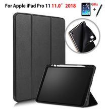 Caso Para O iPad Pro 11 "(2018) smart Cover Com Suporte Do Lápis Funda Para iPad Pro 11 polegada 2018 Silicone Suave Voltar Shell + Film + Pen 2024 - compre barato