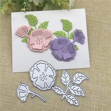 Molde de metal para corte de folhas e flores 3 pçs, moldes de corte, estêncil para fazer cartões, decorativo, relevo, traje para cartões de papel, carimbo, diy 2024 - compre barato