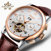 AESOP Top Brand Fashion Men Watch Men Automatic Mechanical Wrist Watches Gold Golden Wristwatch Male Clock Relogio Masculino9001 2024 - buy cheap