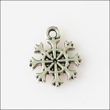 New 45Pcs Tibetan Silver Color Tiny Snowflake Flower Charms Pendants 11x13mm 2024 - buy cheap