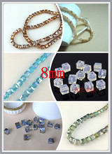 Venta al por mayor 350 piezas 8mm facetas Cubo de cristal de Murano cuentas de cristal cuadrado espaciador perlas para joyería lindo collar de bricolaje cuentas 2024 - compra barato