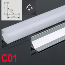 C01 conjunto de luzes led de barra 50cm, caixa de luzes em forma de v triangular, perfil de alumínio com cobertura leitosa, canal do conector para faixa de luz led 2024 - compre barato