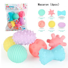 6 pçs brinquedos de banho do bebê mão de borracha sensorial texturizado multi sentidos táteis toque brinquedo crianças treinamento massagem bolas macias banheiro jogar 2024 - compre barato