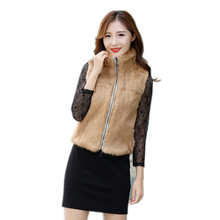 2021 New Arrival Real Rabbit Fur Vest Zipper Fur Vest Lady female winter vest fashion free shipping 2024 - buy cheap