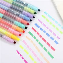 Mirui caneta marcador líquida criativa, de duplo chumbo apagável, fluorescente, colorida, para escola, escritório, utensílios de escritório 2024 - compre barato
