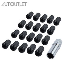 AUTOUTLET 21Pcs M12x1.5 Black Alloy Wheel Hex Locking Lug Nuts Blot Key For Ford Focus 16 Pcs Lug Nuts 4 Pcs Locking Wheel Muts 2024 - buy cheap