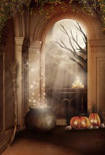 Custom Photography Backdrops Mysterious Castle Pumpkin Candle Backgrounds for Photo Studio Camera Photography Props Vinyl Cloth 2024 - buy cheap