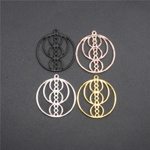 Pingentes redondos sagrados fibonacci dourados 4 cores, joias geométricas para mulheres 2024 - compre barato