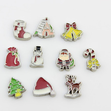 Wholesale Christmas Floating Charms Mix Styles Charms For Christmas For Living Glass Floating Memory Locket 50pcs 2024 - buy cheap