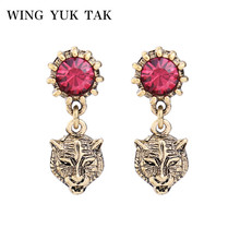 wing yuk tak Vintage Small Drop Earrings For Women Fashion Red Crystal Earrings Boho Fashion Jewelry Hot Sales 2024 - buy cheap