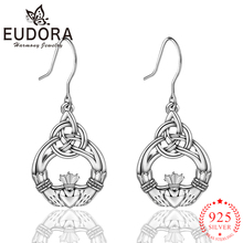 Brincos de prata esterlina 925 eudora, brincos pendurados de nó de prata esterlina autêntica para mulheres e meninas, joias da moda, brincos de gota 2024 - compre barato