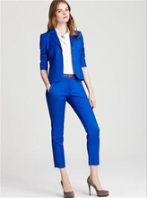 Slim Royal BlueCustom Made Women Pantsuits Work Pant Suits OL 2  PCS Sets Women Blazer(Jacket+ Pants Suit)For Women Set Party 2024 - buy cheap