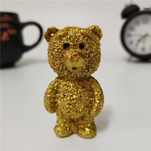 Gold Animal Bear Dog Statue Sculpture Resin Crafts Home Décor Children's Kids Room Decoration Figurines Desktop Ornaments Gifts 2024 - buy cheap