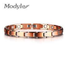 Modyle-pulseira magnética de cobre feminina, bracelete ajustável, cor bronze, medição de artrite, bracelete feminino, joia para cura 2024 - compre barato