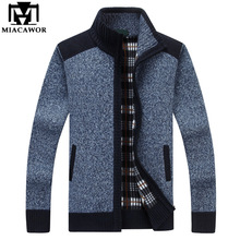 Miacawor suéter casual masculino, casaco de lã quente com zíper para homens, roupas casuais para outono e inverno y080 2024 - compre barato