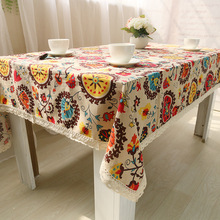 Toalha de mesa decorativa moderna boêmia, tecido de algodão com renda, cobertura para mesa de jantar, decoração de cozinha e casa 2024 - compre barato
