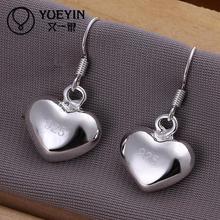 Heart shape earrings Wholesale silver plated long Dangle earrings for women wedding jewelry oorbellen Classic 2024 - buy cheap