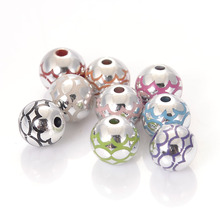 Nova Chegada 20 pcs UV Revestimento Acrílico CCB Rodada Spacer Encantos Beads Para Fazer Jóias Diy Bracelet & Necklace 2024 - compre barato