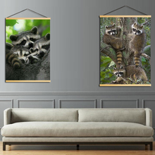 Nordic Style Landscape Picture Canvas Art Print Raccoon Wild Animal Hanging Scroll Painting Wall Poster Home Decoration Corridor 2024 - buy cheap