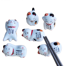 1PCS Lovely Cat Shape Chopsticks Holder Stand Ceramic Chopsticks Forks Holder Home Decoration Chopsticks Holder 2024 - buy cheap