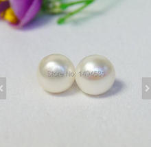 Wholesale Pearl Jewelry, 12MM White Color Genuine Freshwater Pearl Stud Earrings,S925 Sterling Silvers ,Bridesmaid Wedding Gift. 2024 - buy cheap