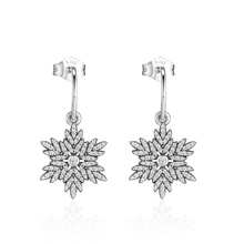 CKK Authentic 925 Sterling Silver Sparkling Snowflake Dangle Earrings for Women Silver Clear CZ Ear ring Jewelry Gift Bijoux 2024 - buy cheap