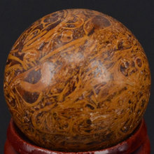 29mm Natural Fossil Jasper Elephant Skin Jasper Stone Sphere Crystal Ball Chakra Healing Reiki Stone Carving Craft W/Stand 2024 - buy cheap