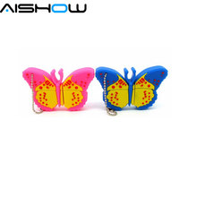 crazy hot cartoon butterfly usb flash drive cute pendrive 4GB 8GB 16GB 32GB u disk pen drive memory disk silicone real capacity 2024 - buy cheap