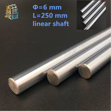 Free Shipping 2 pcs/lot 6mm linear shaft 250mm long linear shaft harden linear rod for lm6uu cnc parts cnc router 6mm 250mm 2024 - buy cheap
