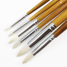 6 pcs Set Round Pointed Tip Brushes Goat Hair Wool Artists For Paints Gouache Watercolor Tempera Painting Supplies Drawing 2024 - buy cheap