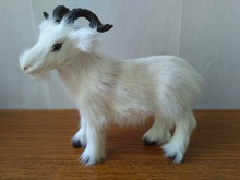 plastic&real furs white sheep model about 19x6x17cm goat handicraft prop home decoration gift d2320 2024 - buy cheap
