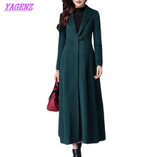 New Fashion Winter Long Wool Coat Plus size Women's Pure Color Slim Single Breasted Wool Cashmere Jacket Female Outerwear B950 2024 - buy cheap