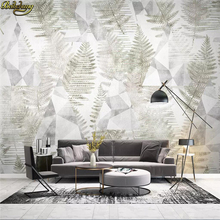 Beibehang-papel tapiz personalizado, mural de plantas tropicales nórdicas, líneas de fondo de TV, decoración del hogar 2024 - compra barato