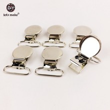 Let's Make Pacifier Clips 100PCS Round Metal Pacifier Holder Clips Flat Back Baby Pacifier Clip DIY Material 2024 - buy cheap